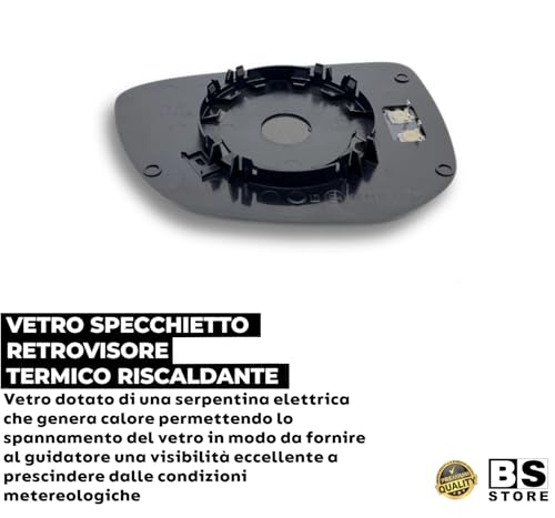 BSSTORE Piastra Vetro Specchio Retrovisore Termica Compatibile Con C4 CACTUS | C-ELYSEE | 301