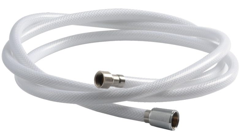 BSSTORE Tubo Doccia in PVC Bianco Mt 4 con Raccordi 1/2" F + 3/8" F per Barca, Gommone, Camper