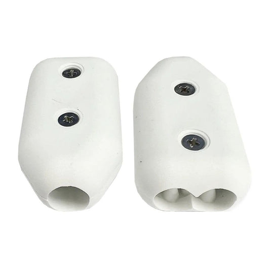 BSSTORE Kit 2 Morsetti in Plastica per Impiombatura Cime, Giunzione per Corde a Treccia e 3 Lignoli, con Accessori di Montaggio, Bianco