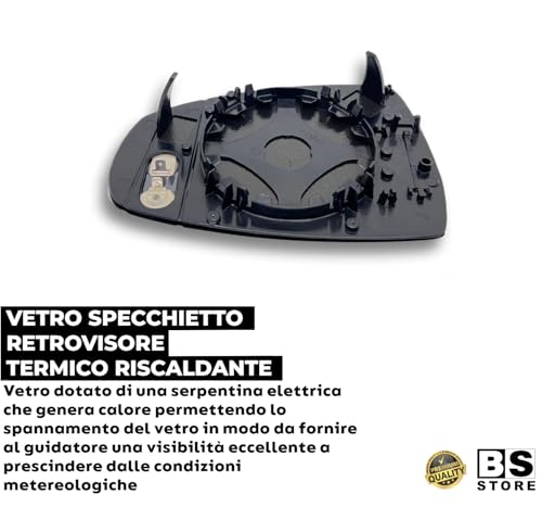 BSSTORE Piastra Vetro Specchio Retrovisore Termico Compatibile con A1 2010-2018