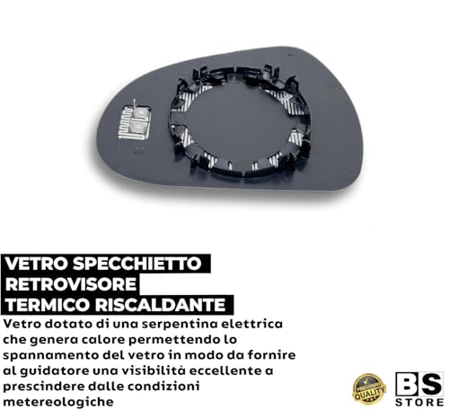 BSSTORE Piastra Vetro Specchio Retrovisore Termico Compatibile Con 207