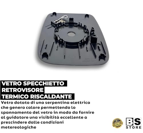 BSSTORE Piastra Vetro Specchietto Retrovisore Termico Compatibile Con VIVARO | TRAFIC | TALENTO | NV300