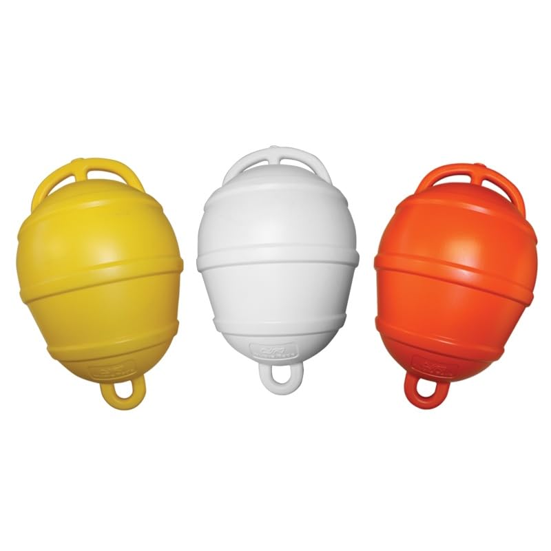 BSSTORE Boetta a Pera con 2 Anelli Ø 25 cm – Galleggiamento 10 Litri – Boa Galleggiante per Ormeggio, Segnalazione Nautica e Ancoraggio