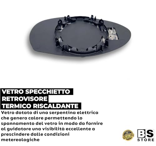 BSSTORE Piastra Vetro Specchio Retrovisore Termico Sinistro Compatibile Con 147 | GT