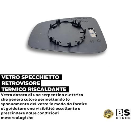BSSTORE Piastra Vetro Specchio Retrovisore Termica Blu Compatibile Con LAGUNA