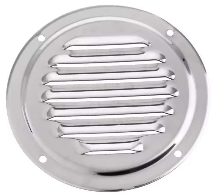 BSSTORE Griglia di Ventilazione Circolare in Acciaio Inox, 125mm di Diametro, per Barca