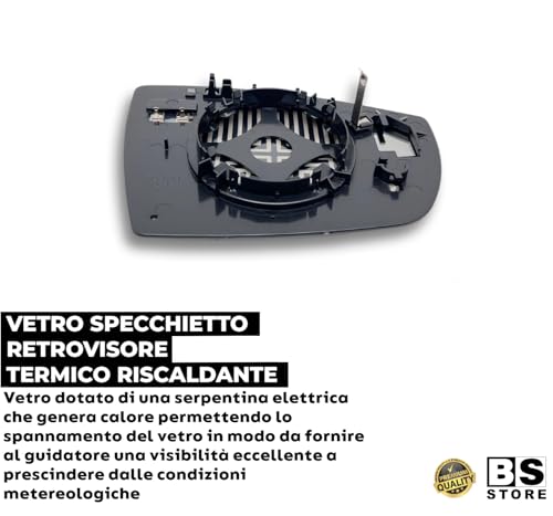 BSSTORE Piastra Vetro Specchio Retrovisore Termica Compatibile Con KUGA 2013-2019