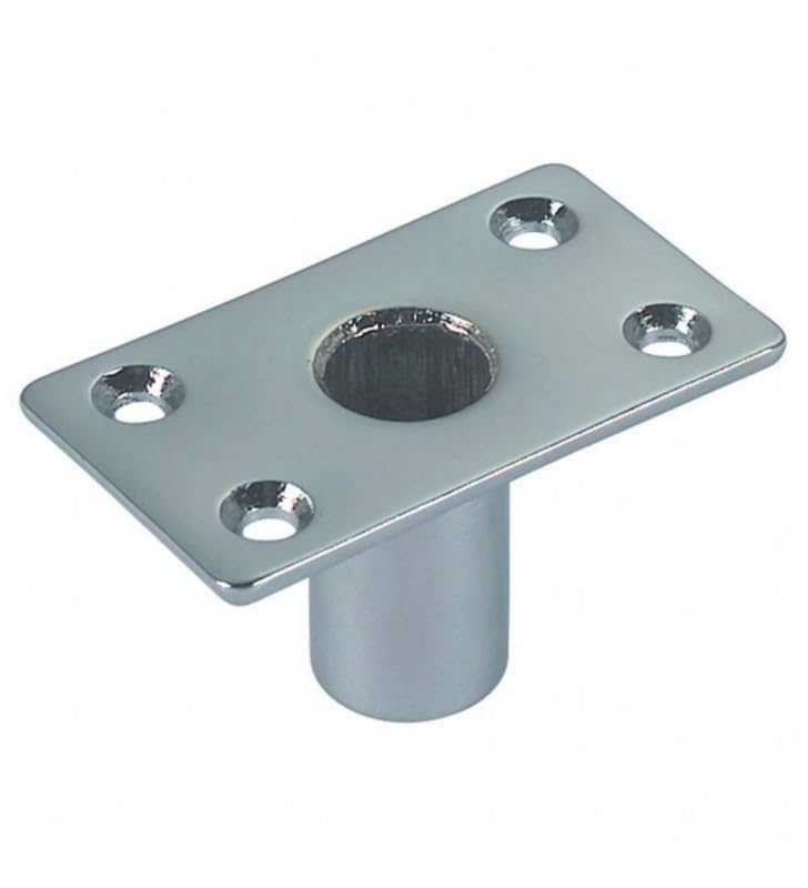 BSSTORE Boccola Grande per Scalmi 35x60, Diametro Scalmo 14mm in Ottone Cromato A 4 Fori