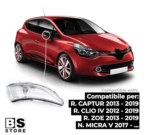 BSSTORE Freccia Specchietto Retrovisore Laterale per R. CLIO 4 2012, CAPTUR 2013, MICRA 5 2017, ZOE 2013