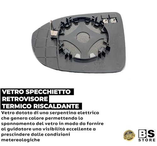 BSSTORE® Piastra Vetro Specchio Retrovisore Termico Compatibile Con V.W. T-Roc Dal 2021