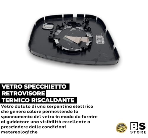 BSSTORE® Piastra Vetro Specchio Retrovisore Termico Compatibile Con BERLINGO | RANCH PARTNER