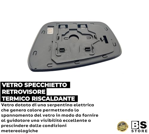 BSSTORE® Piastra Vetro Specchio Retrovisore Termico Compatibile Con Pathfinder 2005-2007/Navara Pick-Up 2007
