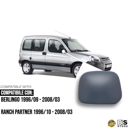 BSSTORE Calotta Specchietto Retrovisore Da Verniciare Compatibile Con BERLINGO | RANCH PARTNER