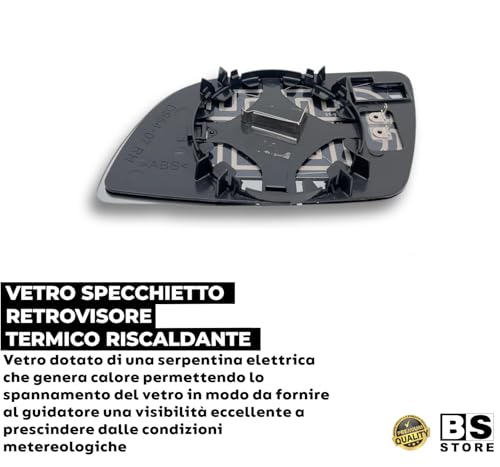 Piastra Vetro Specchio Retrovisore Termico Compatibile con POLO 2001-2005