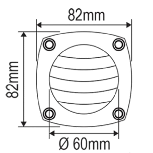 BSSTORE Griglia di Aerazione Nautica, 82x82 mm, per Barche