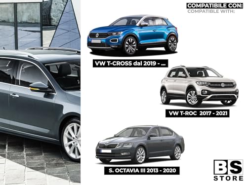 BSSTORE Freccia Specchietto Laterale Indicatore di Direzione LED per VW T-ROC 2017-2021, T-CROSS 2019, SK0DA OCTAVIA 2013-2020