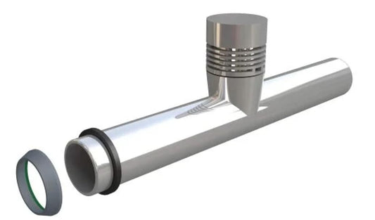 BSSTORE Canotto Valvola di Immissione Aria Cromata, Diametro 32 mm, Lunghezza 250 mm