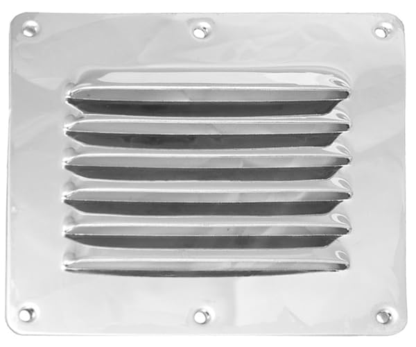 BSSTORE Griglia di Ventilazione in Acciaio Inox, 115 x 127 mm, Design a Persianetta