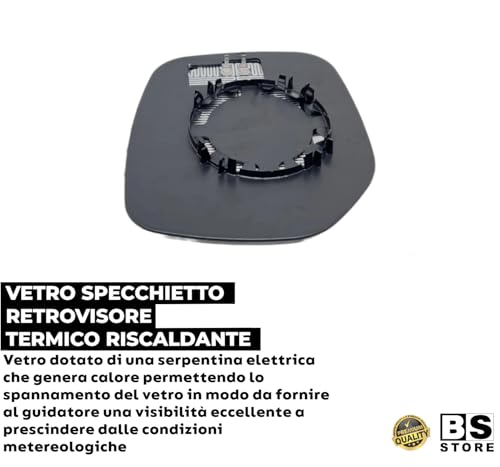BSSTORE Piastra Vetro Specchio Retrovisore Termica Compatibile Con BERLINGO | RANCH PARTNER