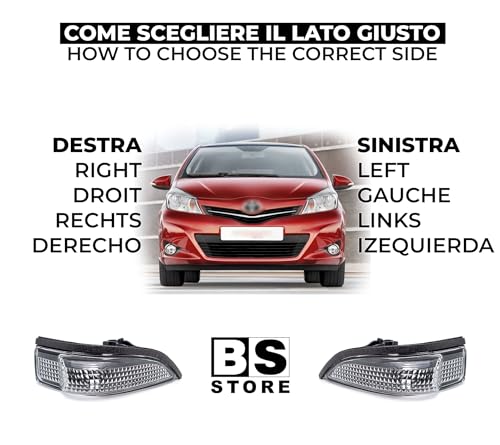 BSSTORE Freccia Specchietto Laterale Indicatore di Direzione per T0YOTA YARIS (XP13) 2011-2020