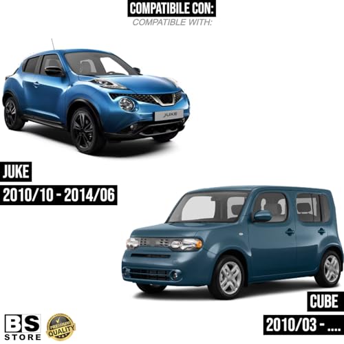 BSSTORE Calotta Specchietto Retrovisore Nera Compatibile con CUBE | JUKE