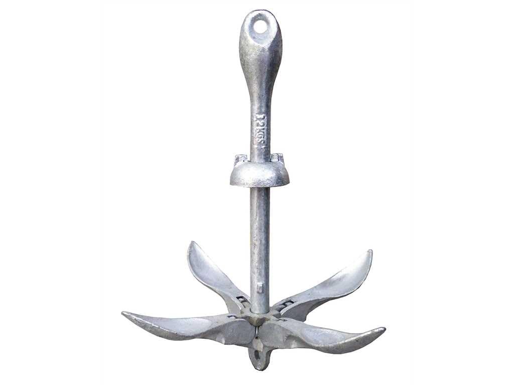 BSSTORE Ancora Ad Ombrello Pieghevole in Acciaio Zincato kg 2,5 per Barca, Gommone, Kayak