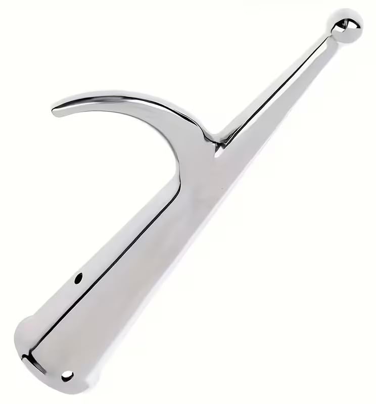 BSSTORE GANCIO D'ACCOSTO SEMPLICE IN OTTONE CROMATO MEZZO MARINAIO (Ø 40 mm Lunghezza 185 mm)