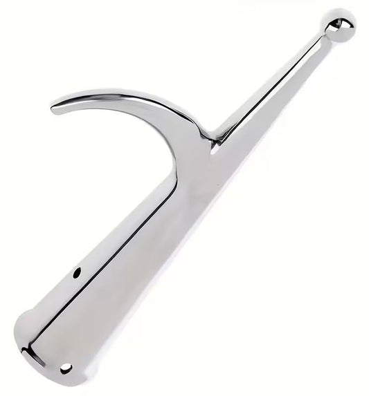 BSSTORE GANCIO D'ACCOSTO SEMPLICE IN OTTONE CROMATO MEZZO MARINAIO (Ø 40 mm Lunghezza 185 mm)