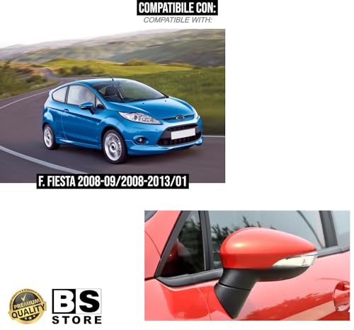 BSSTORE® Specchietto Retrovisore Laterale Elettrico Completo Con Primer Da Verniciare Compatibile Con Fiesta 2008-2013