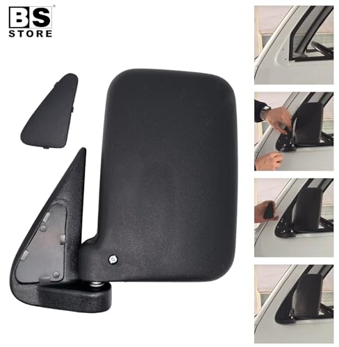 BSSTORE Specchietto Retrovisore Esterno Nero per Pi@ggio PORTER 1993-2010 con Regolazione Manuale