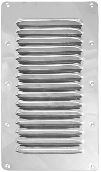 BSSTORE Griglia di Aerazione Rettangolare in Acciaio Inox, 230 x 125 mm, Persianetta per Barca