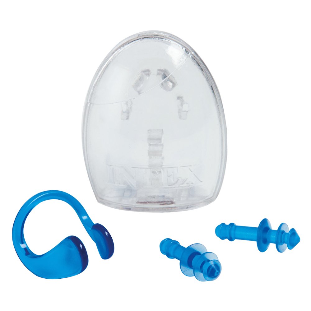Intex 55609 - Tappi per naso e orecchie Latex Free, con Custodia, Trasparente
