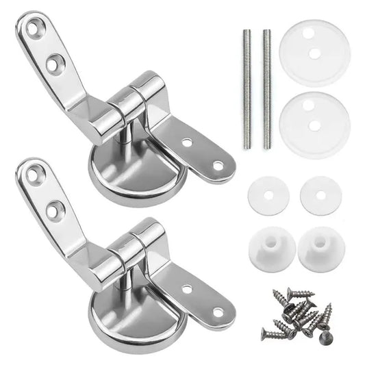 BSSTORE® Coppia Cerniere Universale Per Ricambio Del Sedile Tavoletta WC Completa Di Viti E Raccordi