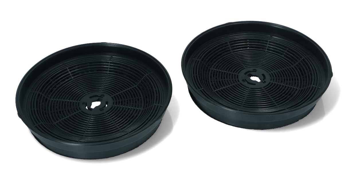 NSSTORE Filtro cappa ai carboni attivi, Kit 2 unità, Diametro 19Cm, Nero Compatibile Modello Tecnowind