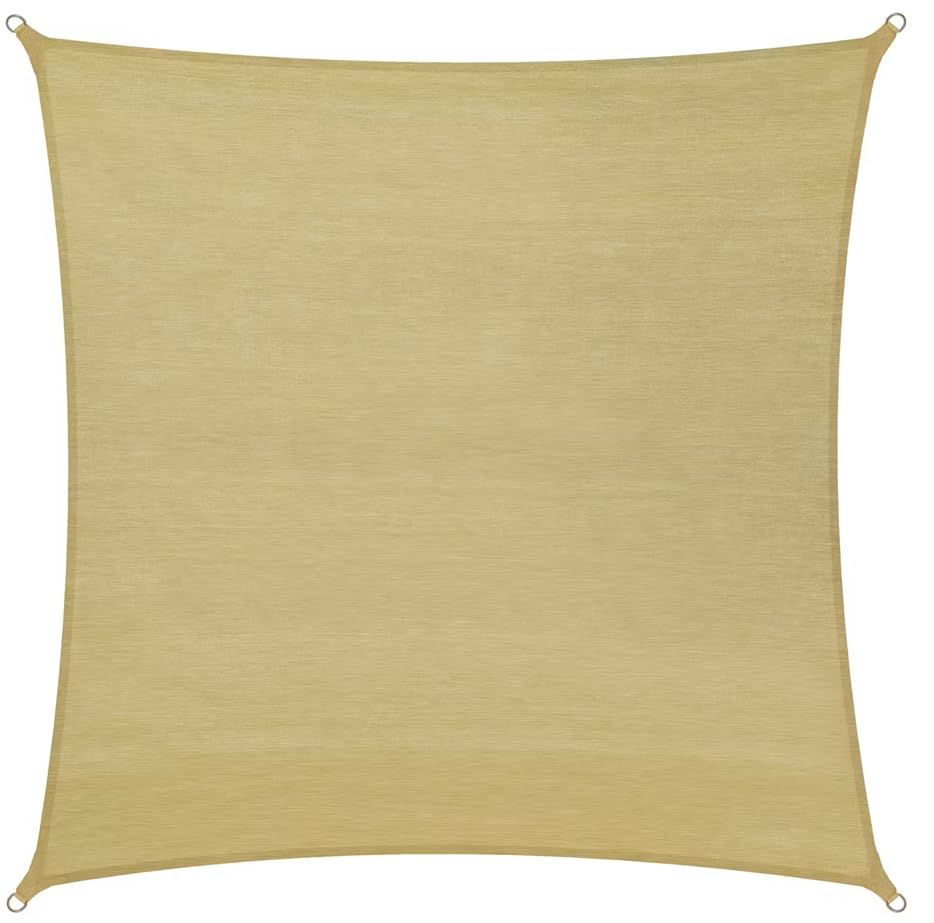 BSSTORE Vela Ombra Quadra Realizzata In Polietilene Alta Densità Beige Resistente Ai Raggi UV (Mt. 3x3)