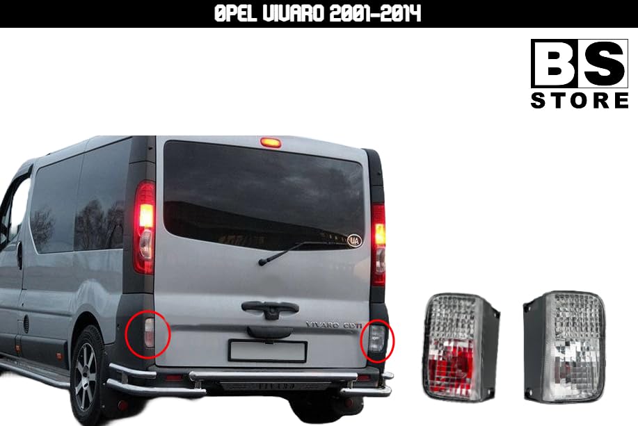 BSSTORE® Fanale Retronebbia/Retromarcia Posteriore Compatibile Con Vivaro 2001-2014/Trafic 2001-2014/Primastar 2001 In Poi