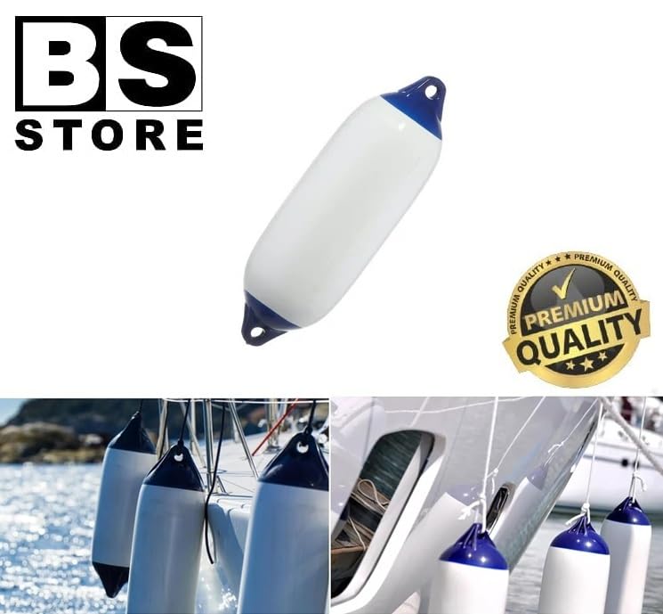 BSSTORE Parabordi Gonfiabili M1, Bianco/Blu, mm 120x450 (Pz.2)
