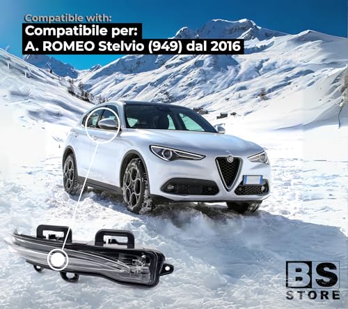 BSSTORE Freccia Specchietto Laterale Indicatore di Direzione LED per A.R. STELVIO (949) 2016