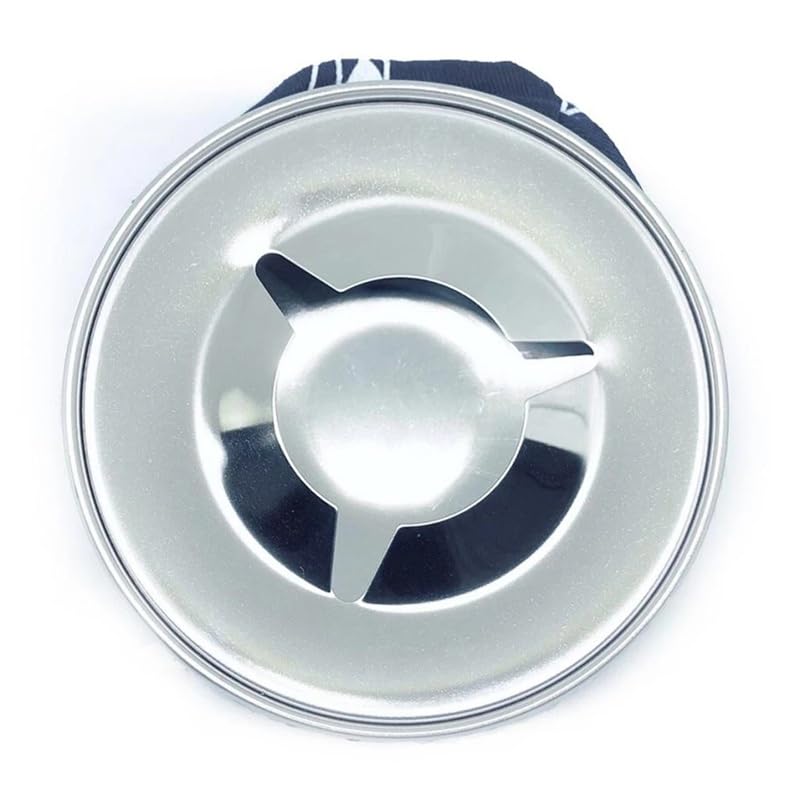 BSSTORE Posacenere da Tavolo in Acciaio con Sacchetto in Cotone Decorato Stile Nautico – Diametro 105 mm – Antivento, Elegante e Resistente per Interni ed Esterni