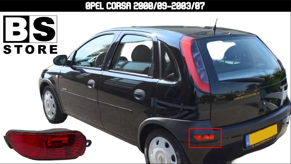 BSSTORE® Fanale Retromarcia/Retronebbia Posteriore Compatibile Con 0pel Corsa 2000/09-2003/07