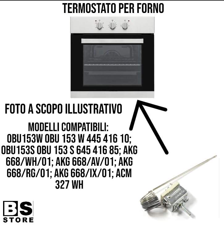 BSSTORE Termostato Forno 291°C Equivalente A 481227128413 Compatibile Con Vari Modelli