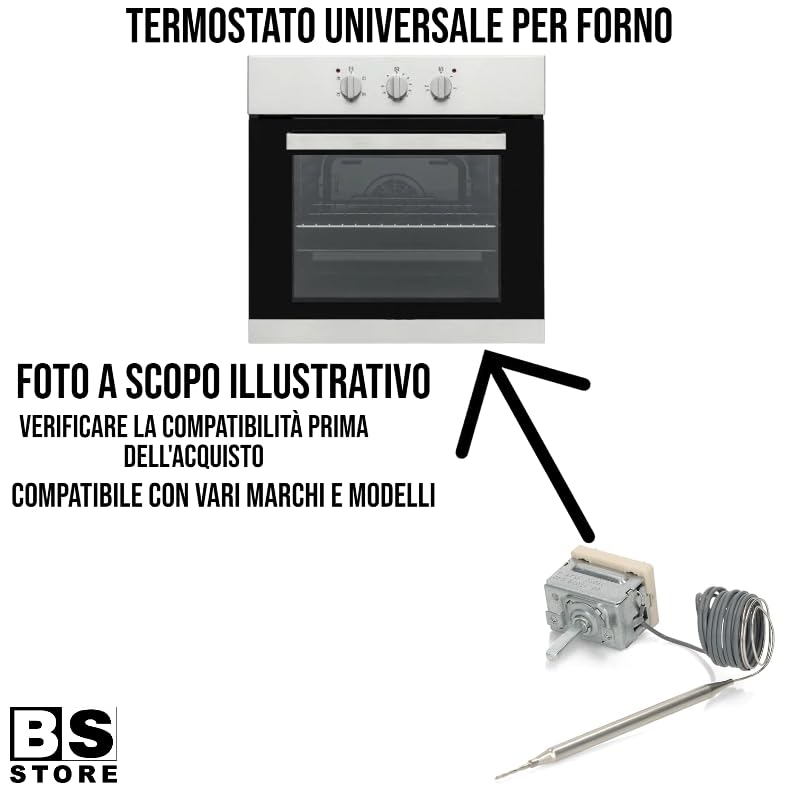 BSSTORE Termostato Friggitrice 130°-190°C Equivalente A 55.17039.040 Universali Compatibile Con Vari Marchi E Modelli