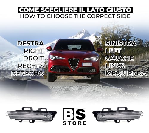 BSSTORE Freccia Specchietto Laterale Indicatore di Direzione LED per A.R. STELVIO (949) 2016