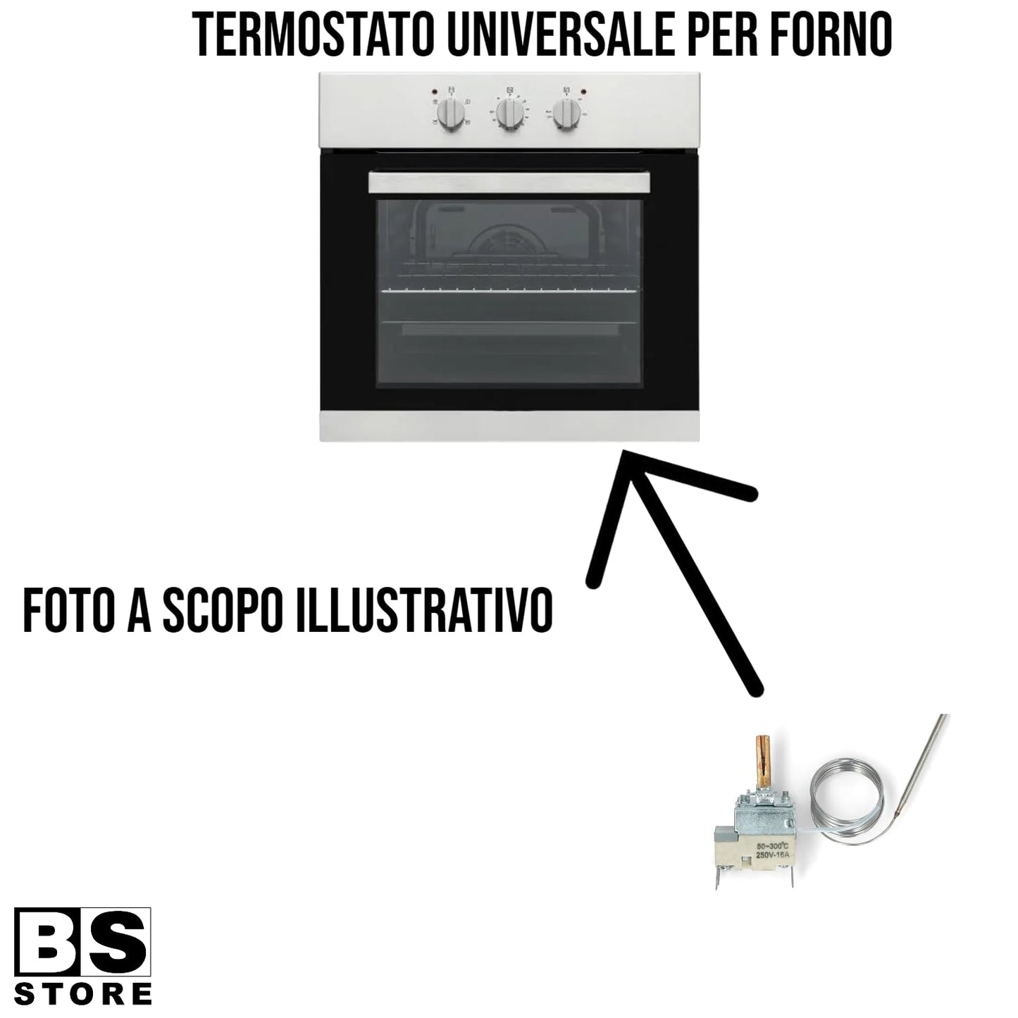 BSSTORE Kit Termostato Forno 50°-300°C Universale