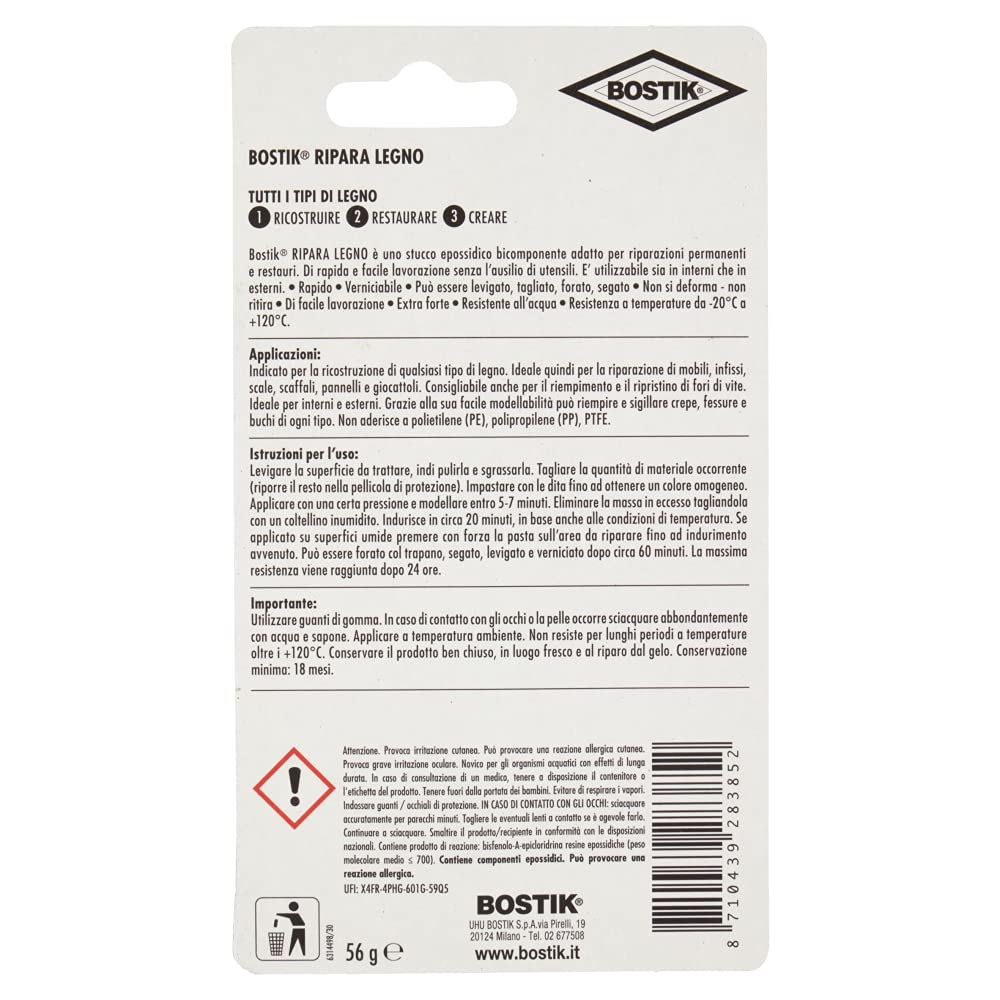 Bostik Ripara Plastica Legno Pietra