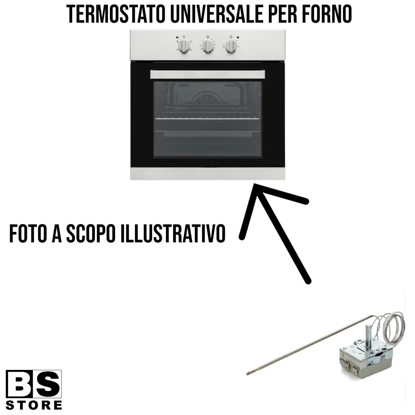BSSTORE Termostato Forno 50°-320°C Equivalente A NT252AR Compatibile Con Vari Modelli Universale