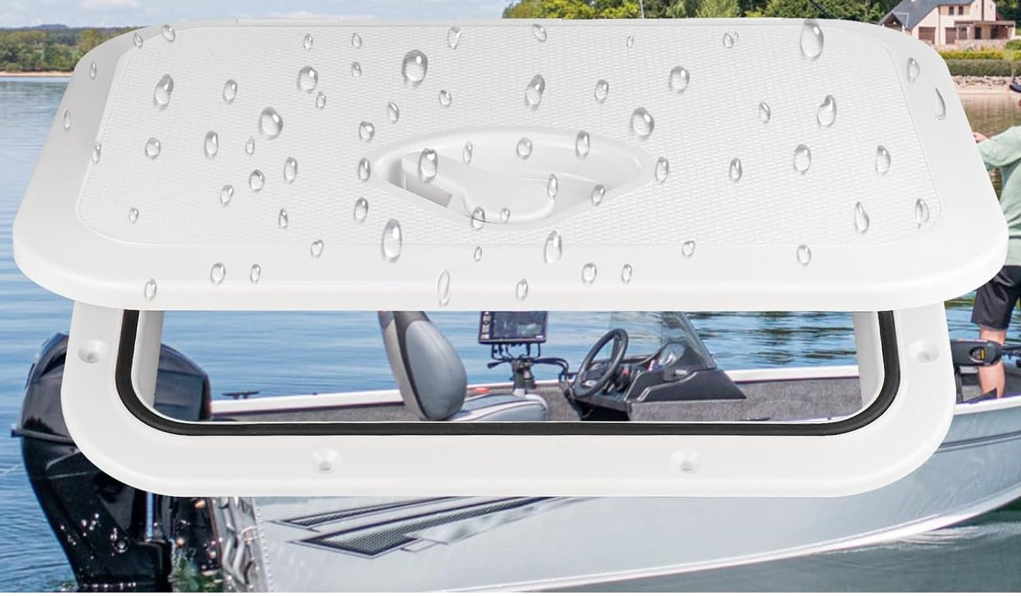 BSSTORE Portello a Filo Calpestabile 270x375 mm per Barca, Gommone e Camper – Apertura 180°, Resistente ai Raggi UV, Cerniera a Filo, Telaio Nascosto, Sportello di Ispezione Nautico.