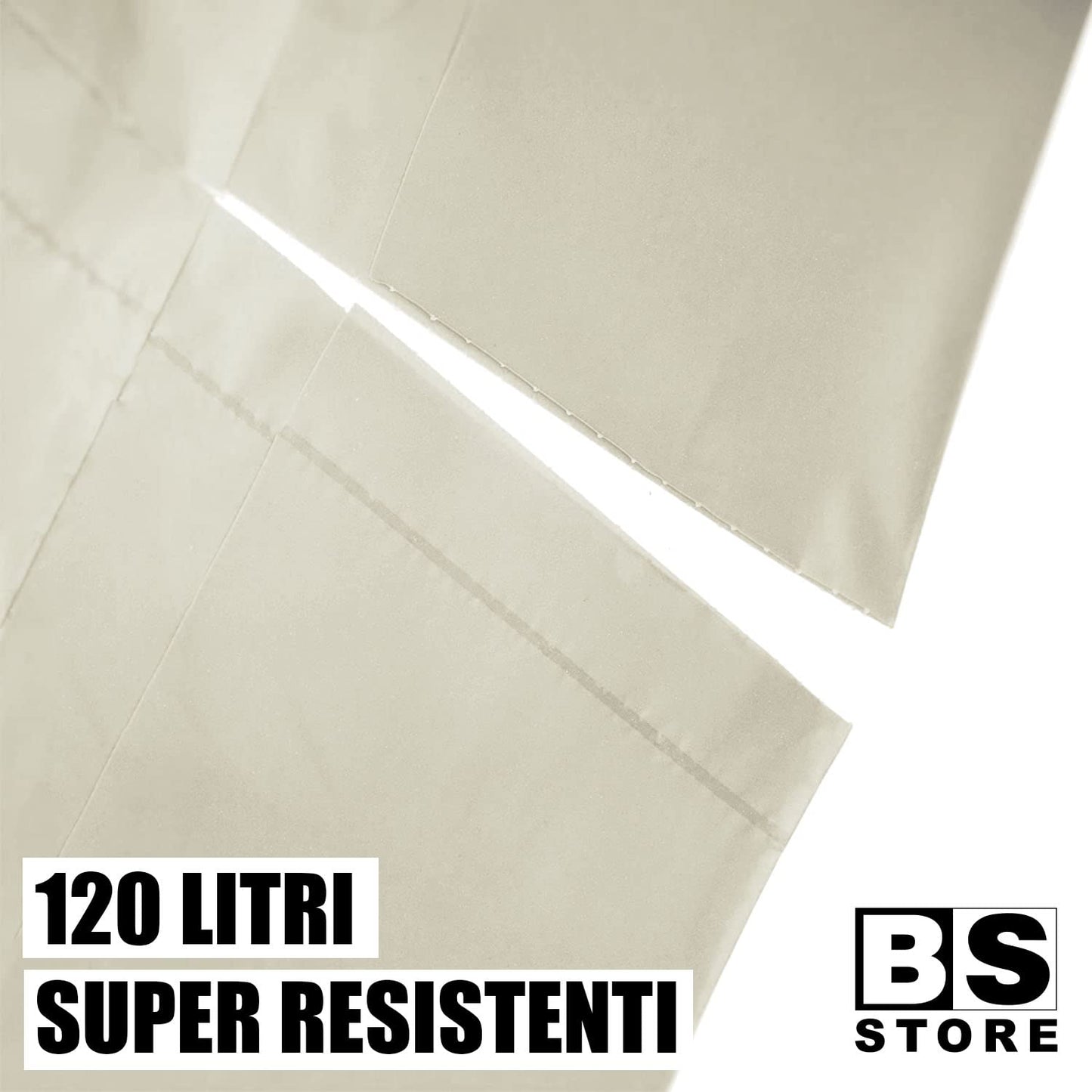 Confezione 10 Sacchi per Raccolta Differenziata 90x120 cm - 100% Plastica Riciclata - Antigoccia - Extra Resistenti - Capacità Elevata - Peso Totale 600 g