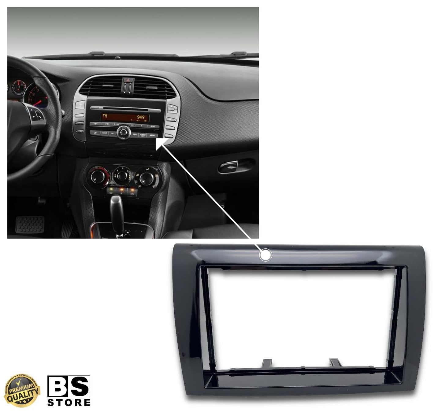 BSSTORE® Mascherina 2DIN Adattatore Autoradio Cornice Stereo Per Bravo Dal 2007 In Poi