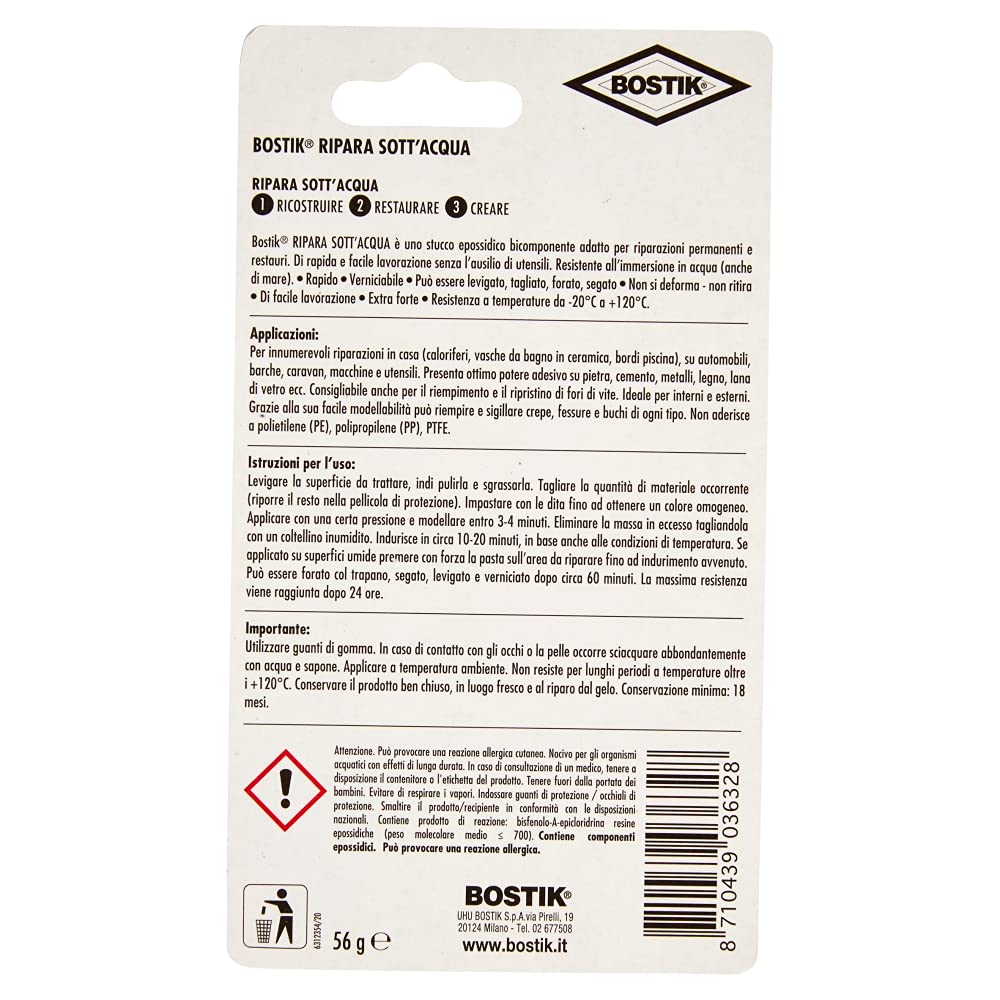 Bostik Ripara Plastica Legno Pietra